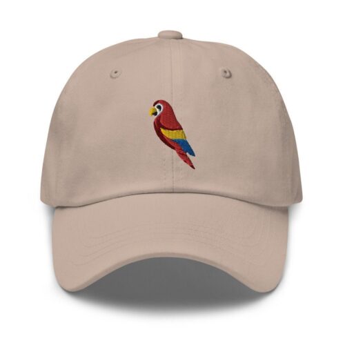 Tropical Macaw Parrot Embroidered Dad Hat - Wildlife Bird Baseball Cap for Nature Lovers image 1