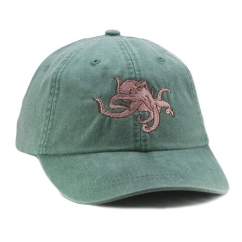 Octopus Embroidered Low Profile Dad Hat - Kraken Ocean Animal Baseball Cap Adjustable Fit for Most Adults image 0