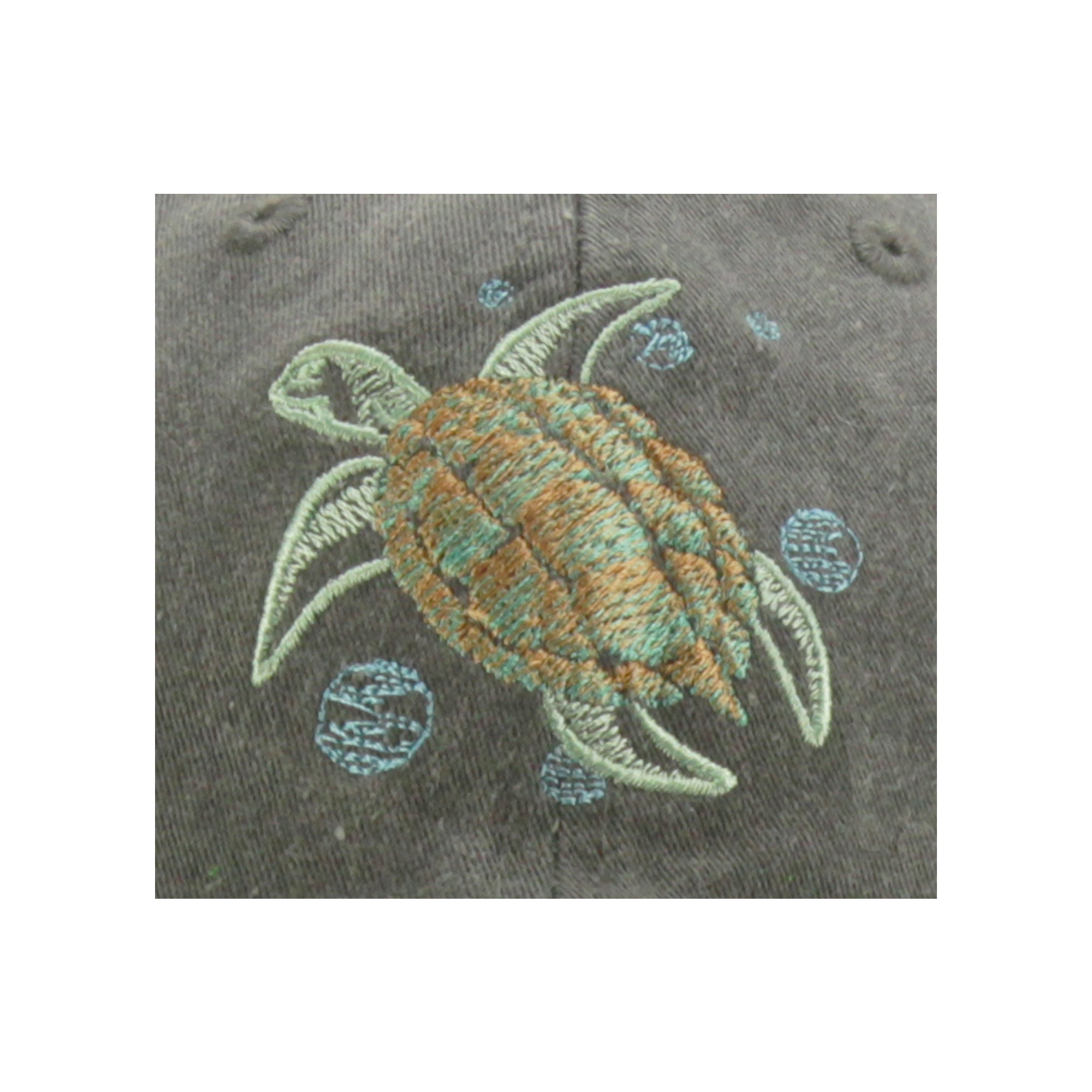 Sea Turtle Embroidered Baseball Cap - Beach Hat for Mom & Dad Turtle Lover Gift Adjustable Leather Strap image 2