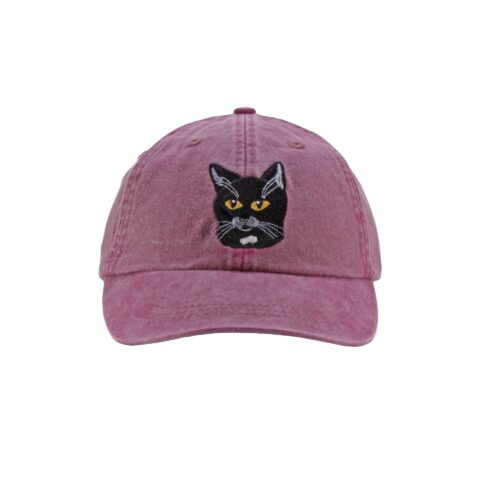 Black Cat Embroidered Dad Hat - Low Profile Baseball Cap Cat Lover Mom Gift Halloween Adjustable Fit image 0