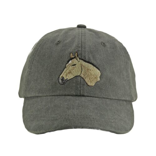 Horse Embroidered Baseball Cap - Equestrian Hat for Horse Lovers Quarter Horse Buckskin Mom & Dad Hat image 0