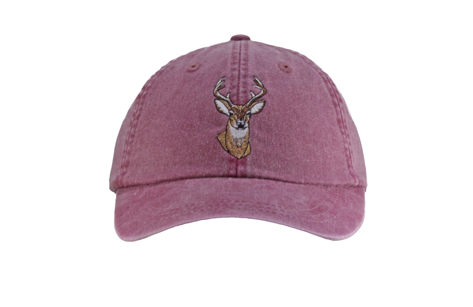 Deer Embroidered Unisex Baseball Cap - Wildlife Buck Hunting Hat Whitetail & Mule Deer Design Father's Day Gift Adjustable Leather Strap image 2