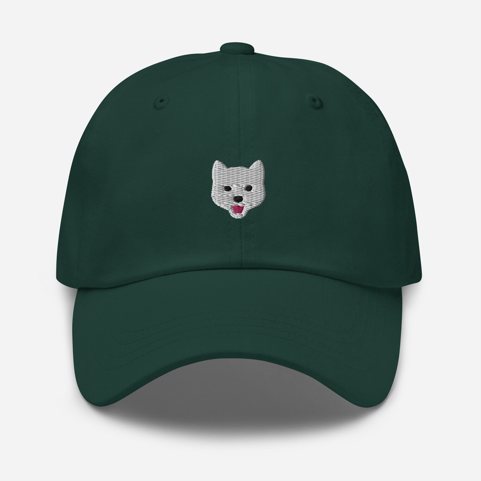 White Shiba Inu Embroidered Hat - Shiba & Jindo Baseball Cap Mom Gifts image 1