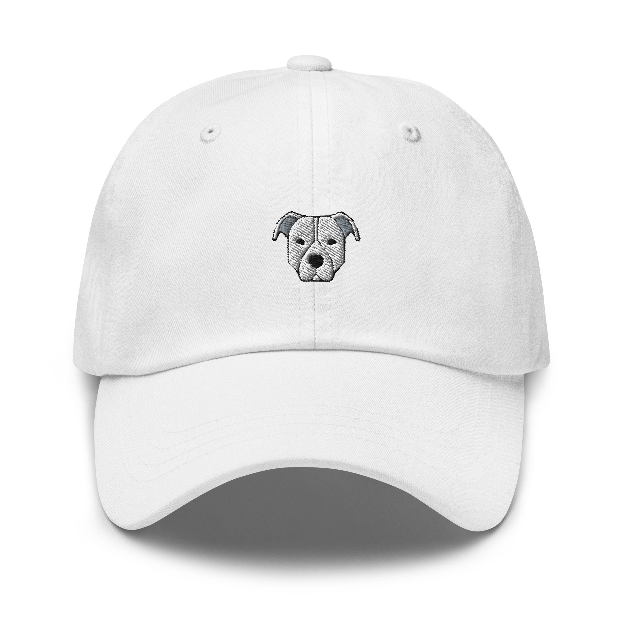 White Pitbull Embroidered Baseball Cap - American Bully Pitbull Terrier Gifts Mom & Dad Hat image 5