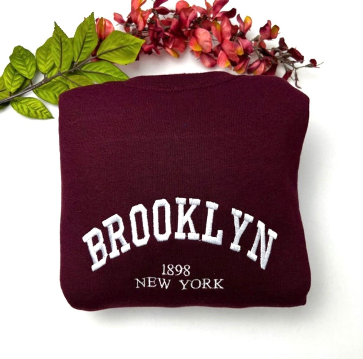 Brooklyn Embroidered Sweatshirts - Custom City Crewnecks image 1