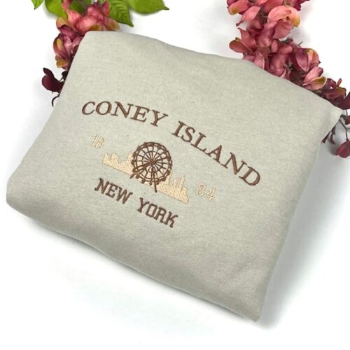 Coney Island Embroidered Crewneck - New York Sweatshirt Coney Island New York Sweater image 0