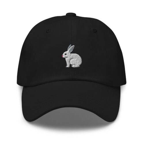 Rabbit Embroidered Cap - Bunny Dad Hat Rabbit Mom Gift Cute Easter Embroidery image 0