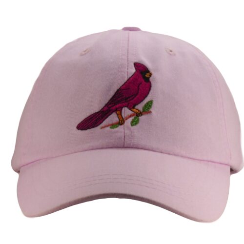 Cardinal Embroidered Baseball Cap - Wildlife Dad Hat Red Bird Lover Gift Adjustable Leather Strap image 0