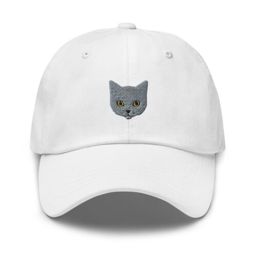 British Shorthair & Russian Blue Cat Embroidered Dad Hat - Chartreux Korat Nebelung Mom Baseball Cap image 0