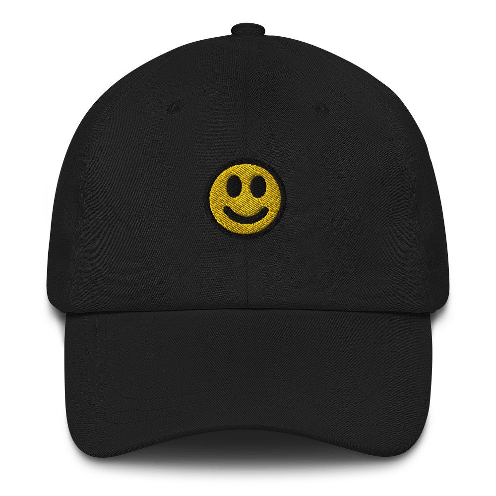 Smiley Face Dad Hat - Embroidered Vintage Style Baseball Cap Cute Kawaii Chibi Gift image 2