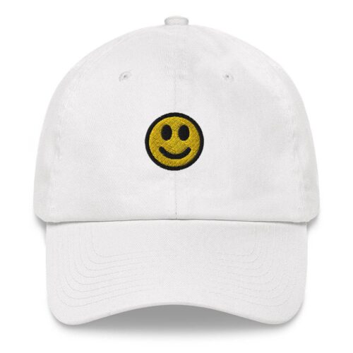 Smiley Face Dad Hat - Embroidered Vintage Style Baseball Cap Cute Kawaii Chibi Gift image 0