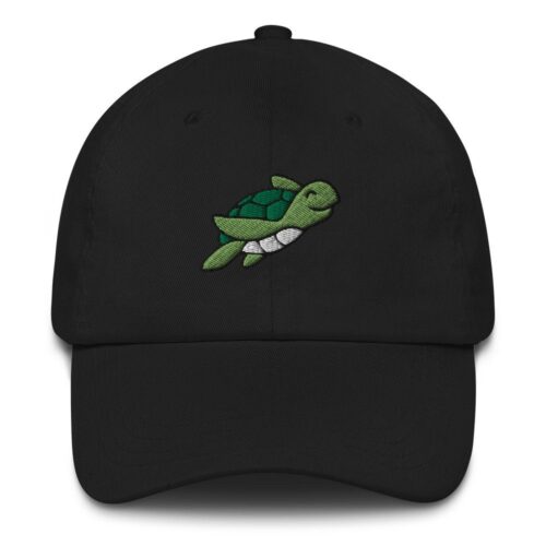 Turtle Dad Hat - Embroidered Vintage Style Baseball Cap - Kawaii Chibi Gift image 0