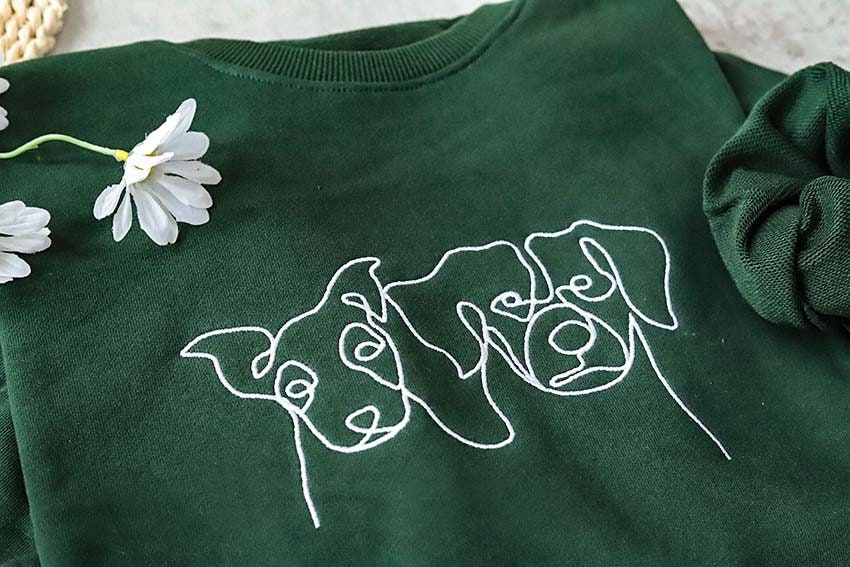 Custom Pet Embroidered Sweatshirt - Personalized Dog Sweatshirt Embroidered Hoodie Pet Portrait Custom Pet Gifts Birthday Gifts image 2