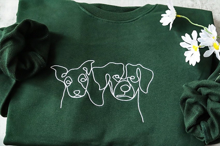 Custom Pet Embroidered Sweatshirt - Personalized Dog Sweatshirt Embroidered Hoodie Pet Portrait Custom Pet Gifts Birthday Gifts image 3