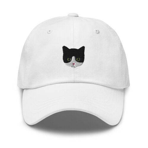 Tuxedo Cat Embroidered Baseball Cap - Cat Mom & Dad Gift Cute Cat Lover Hat image 1