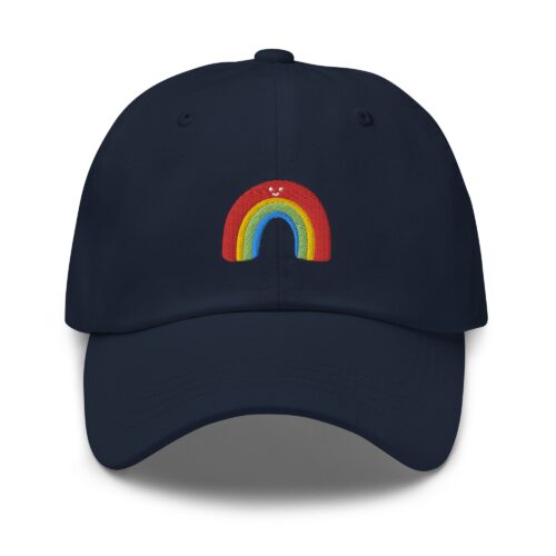 Smiley Rainbow Embroidered Dad Cap - Trendy Fit Comfortable Baseball Hat Gift image 0