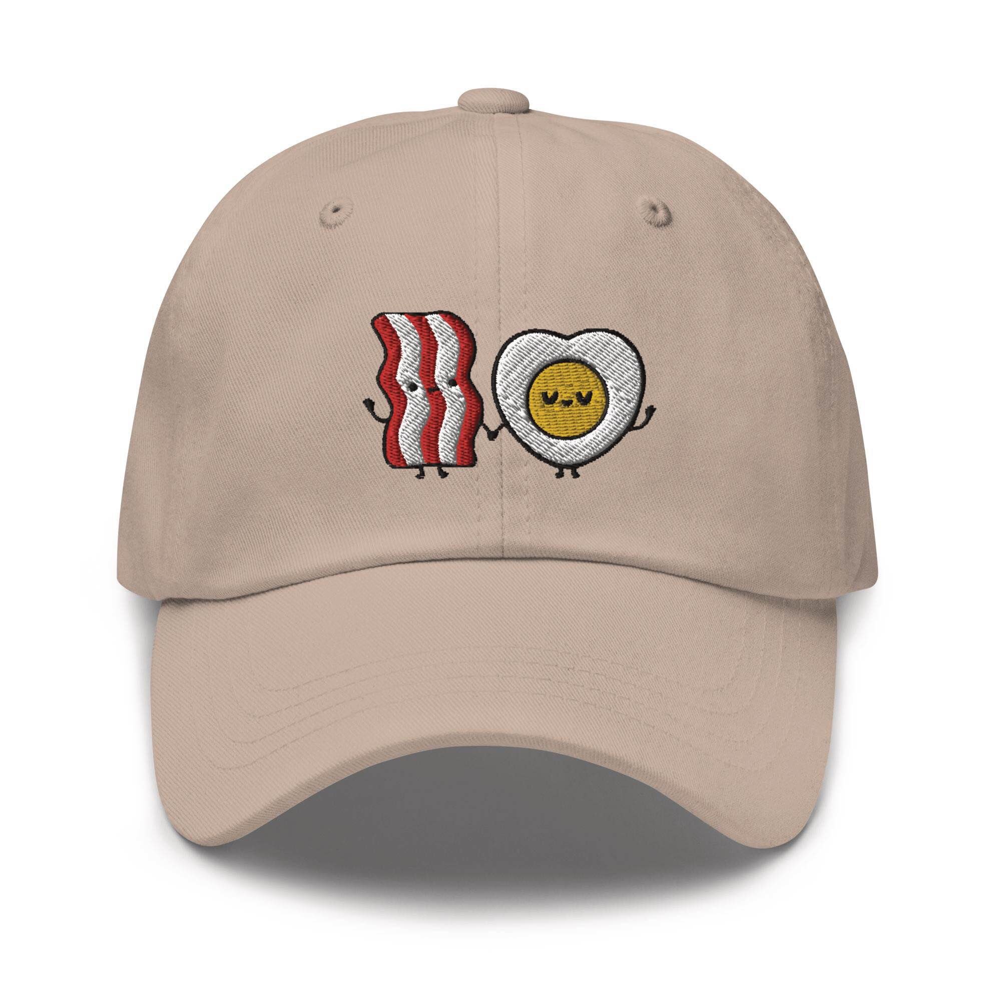 Bacon & Egg Friends Embroidered Dad Cap - Trendy Baseball Hat Gift image 1