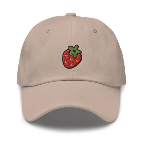 Strawberry Embroidered Dad Cap - Trendy Comfortable Baseball Hat Gift image 0