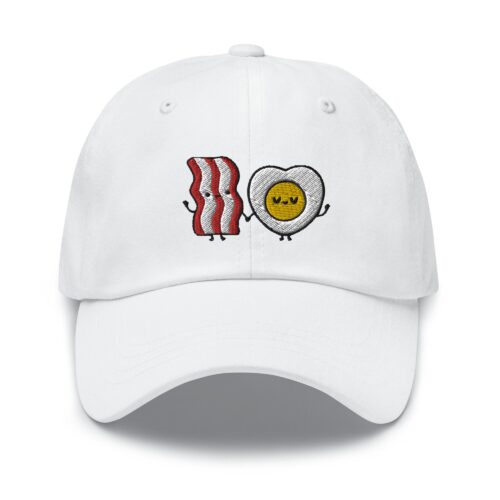 Bacon & Egg Friends Embroidered Dad Cap - Trendy Baseball Hat Gift image 0