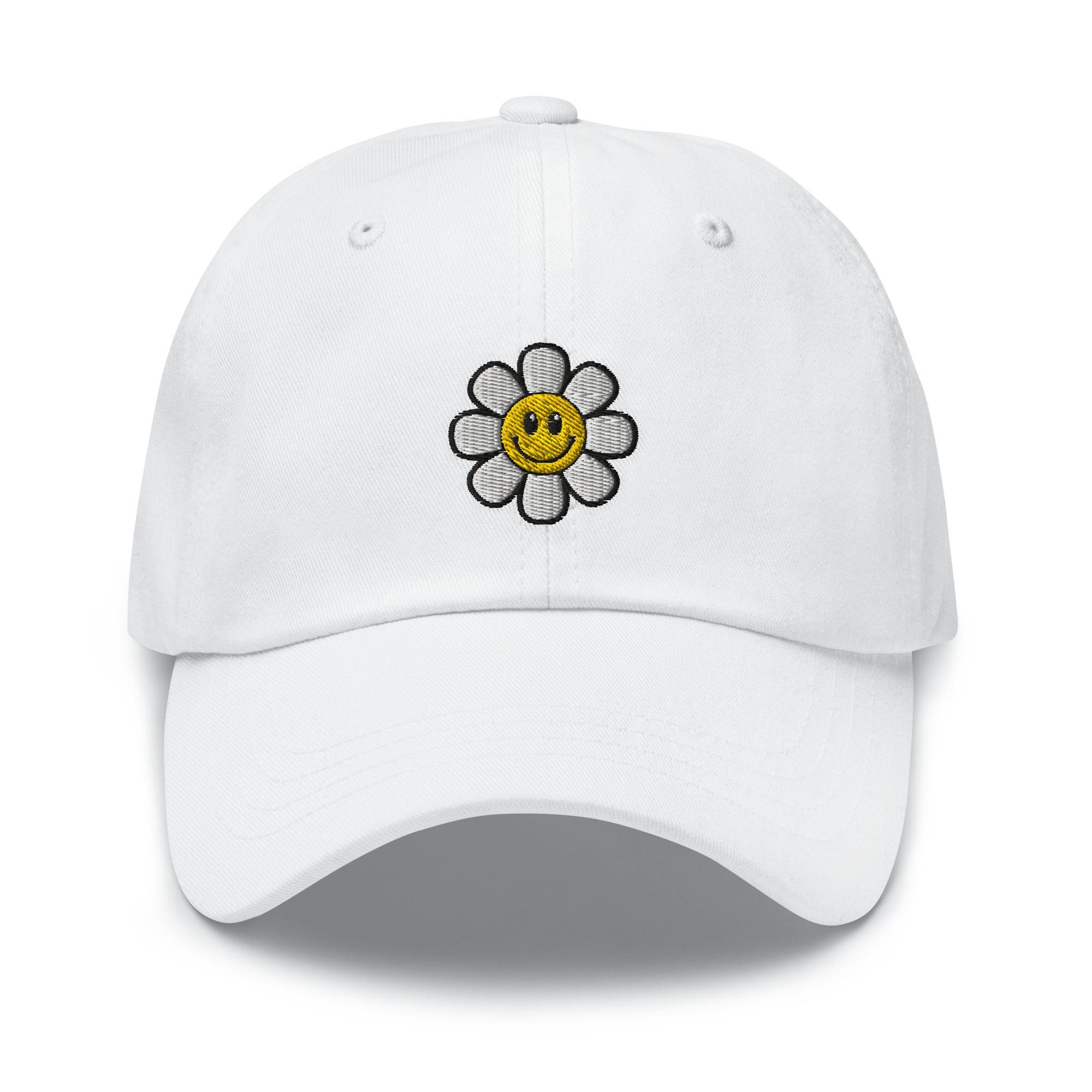 Smiley Flower Embroidered Dad Cap - Trendy Fit Comfortable Baseball Hat Gift image 3