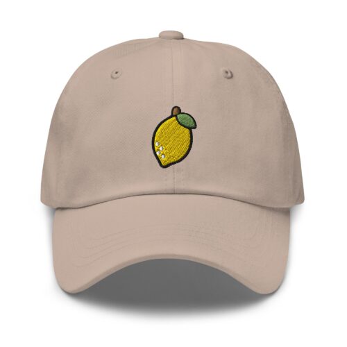 Yellow Lemon Embroidered Dad Cap - Trendy Fit Comfortable Baseball Hat Gift image 0