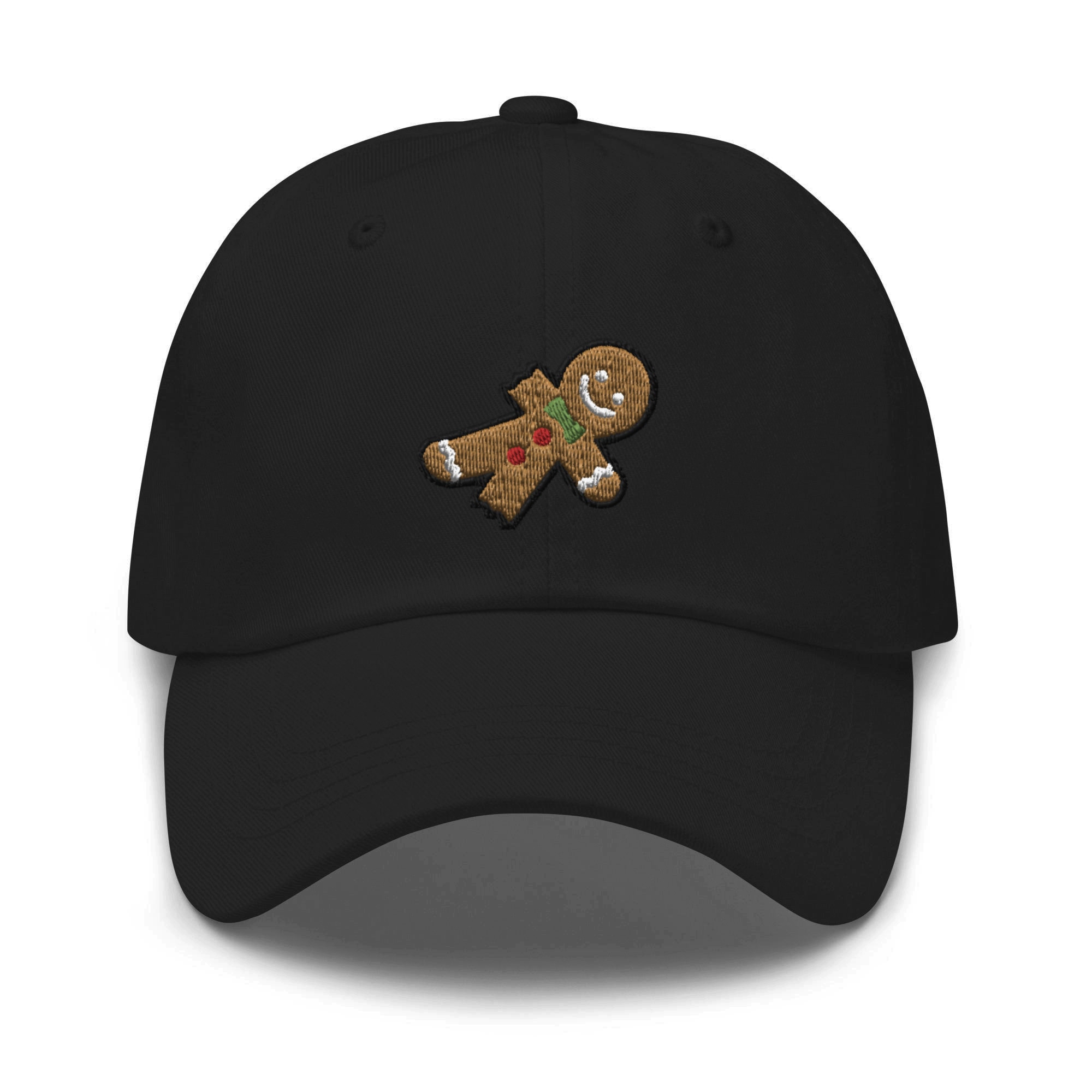 Bitten Gingerbread Man Embroidered Dad Cap - Trendy Comfortable Baseball Hat Gift image 1