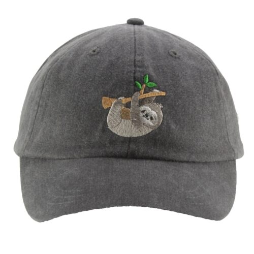 Sloth Embroidered Low Profile Dad Hat - Baseball Mom Cap Adjustable Leather Strap Fits Most Adults image 0