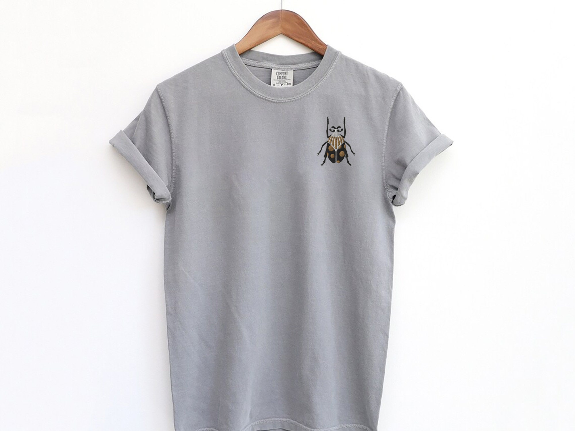 Embroidered Insect Shirt - Embroidered Beetle Sweatshirt Whimsigoth Clothes Dark Academia Cottagecore Shirt Witchy Sweater Goblincore image 2