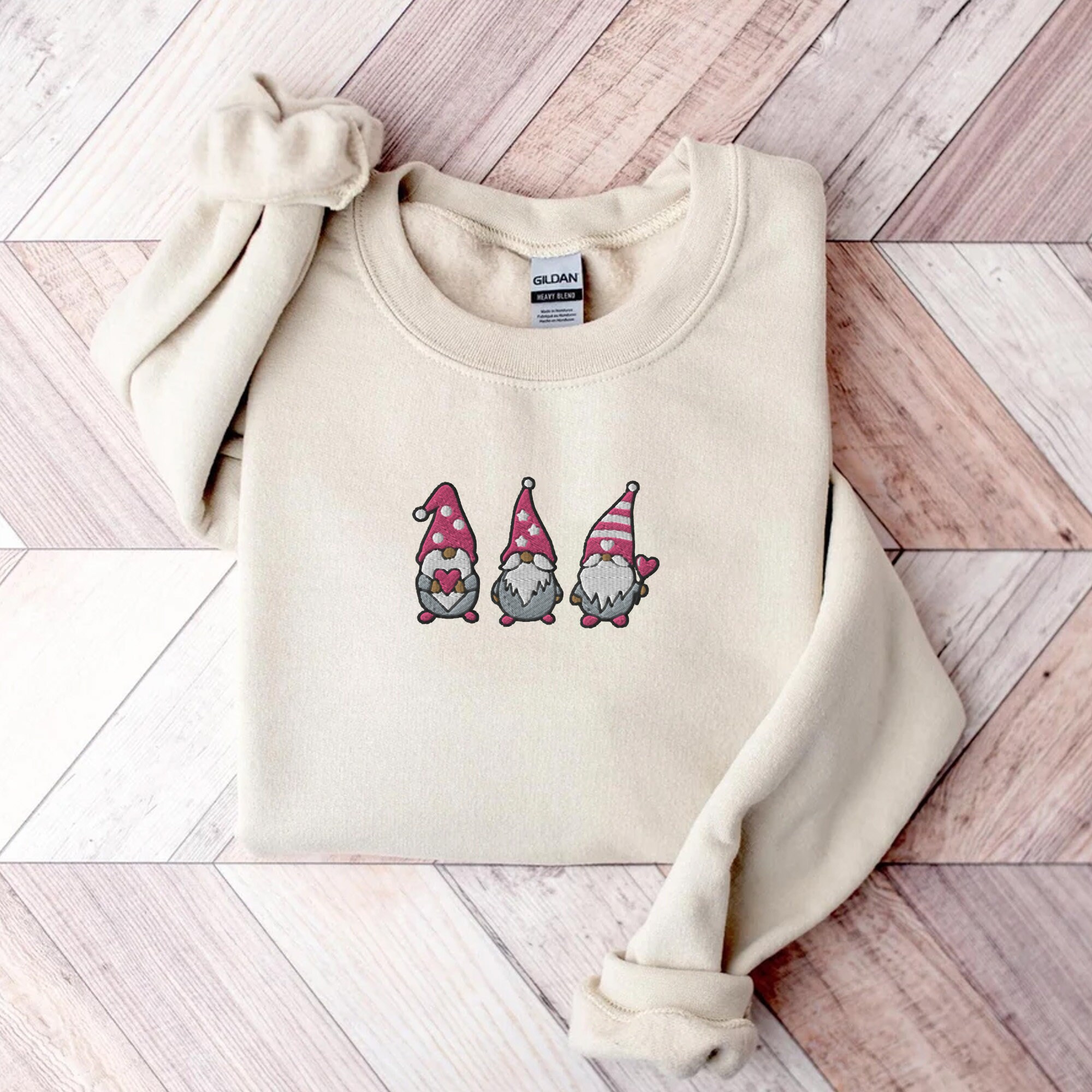 Embroidered Gnome Valentine Shirt - Valentines Gnome Shirt Valentines Day Crewneck Sweatshirt Self Love Shirt for Women Valentine Sweater image 5