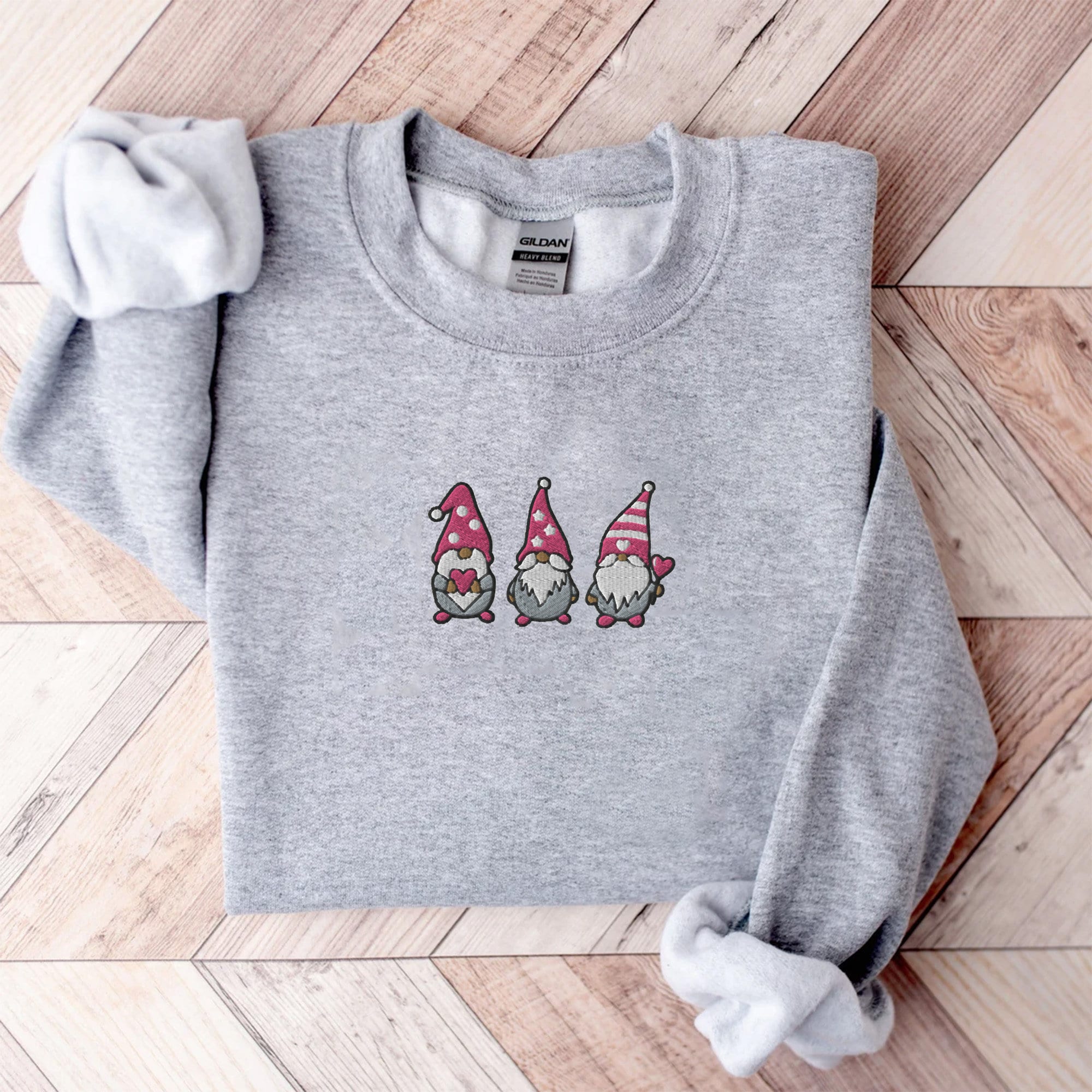 Embroidered Gnome Valentine Shirt - Valentines Gnome Shirt Valentines Day Crewneck Sweatshirt Self Love Shirt for Women Valentine Sweater image 3