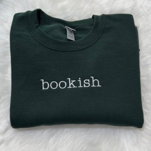 Bookish Embroidered Crewneck Sweatshirt Cozy Book Lover Apparel Literary Gift Idea image 0