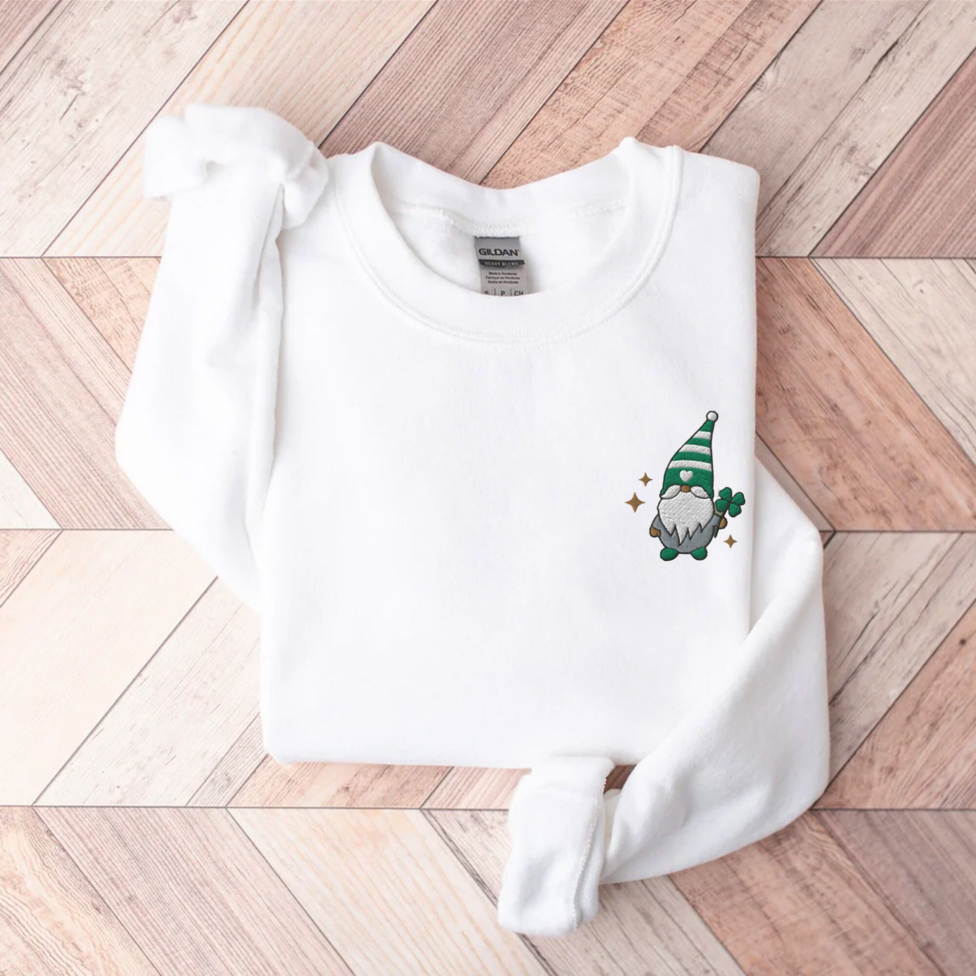 Embroidered St. Patrick's Day Shirt - Shamrock Sweatshirt Saint Patrick's Day Shirt Irish Shirt Gnomes Shirt Clover Shirt Lucky Sweater image 1