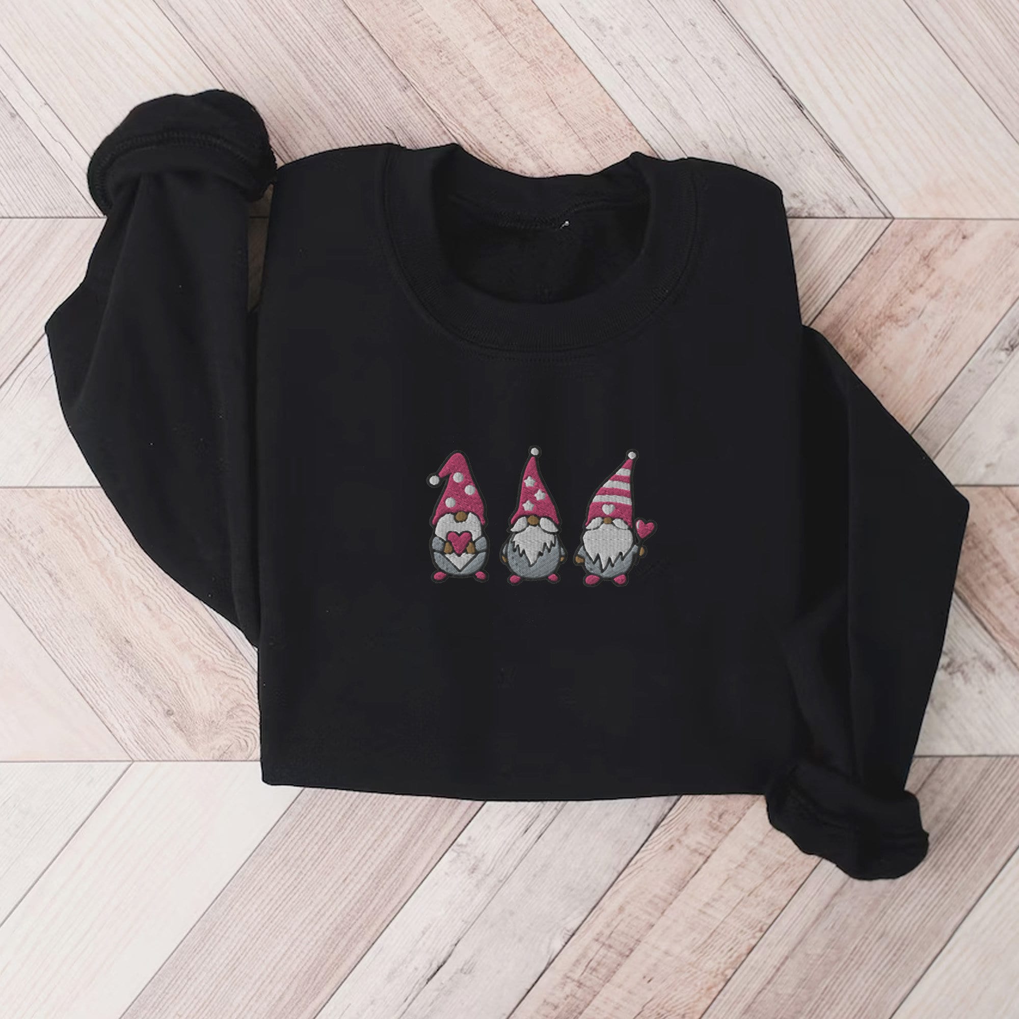 Embroidered Gnome Valentine Shirt - Valentines Gnome Shirt Valentines Day Crewneck Sweatshirt Self Love Shirt for Women Valentine Sweater image 2