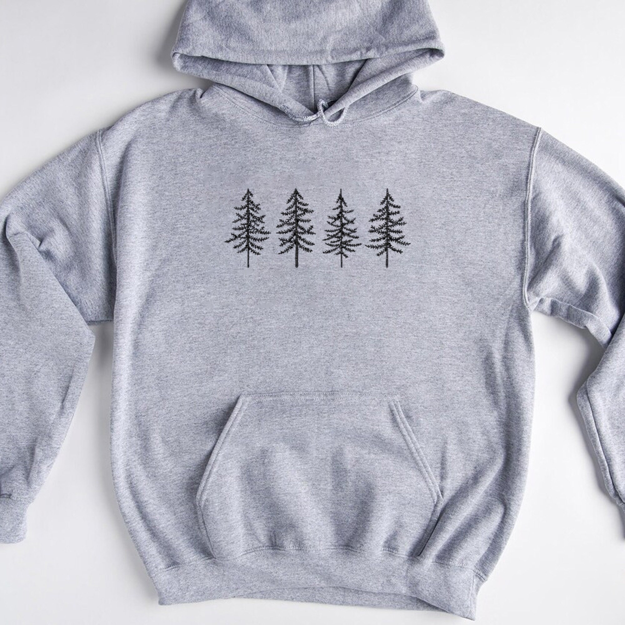 Embroidered Pine Tree Hoodie - Camping Hoodie Hiking Shirt Nature Lover Gift Travel Sweatshirt Forest Hoodie Gift for Her Gift for Him image 4