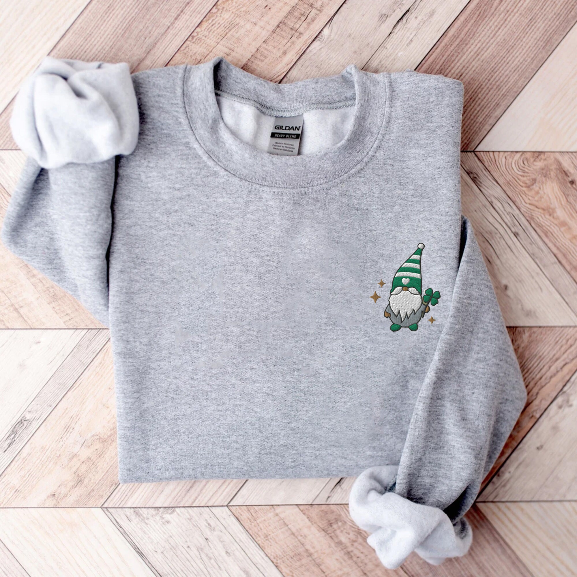 Embroidered St. Patrick's Day Shirt - Shamrock Sweatshirt Saint Patrick's Day Shirt Irish Shirt Gnomes Shirt Clover Shirt Lucky Sweater image 4