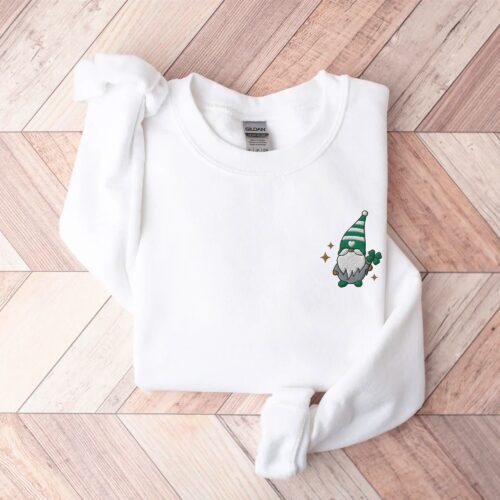 Embroidered St. Patrick's Day Shirt - Shamrock Sweatshirt Saint Patrick's Day Shirt Irish Shirt Gnomes Shirt Clover Shirt Lucky Sweater image 0