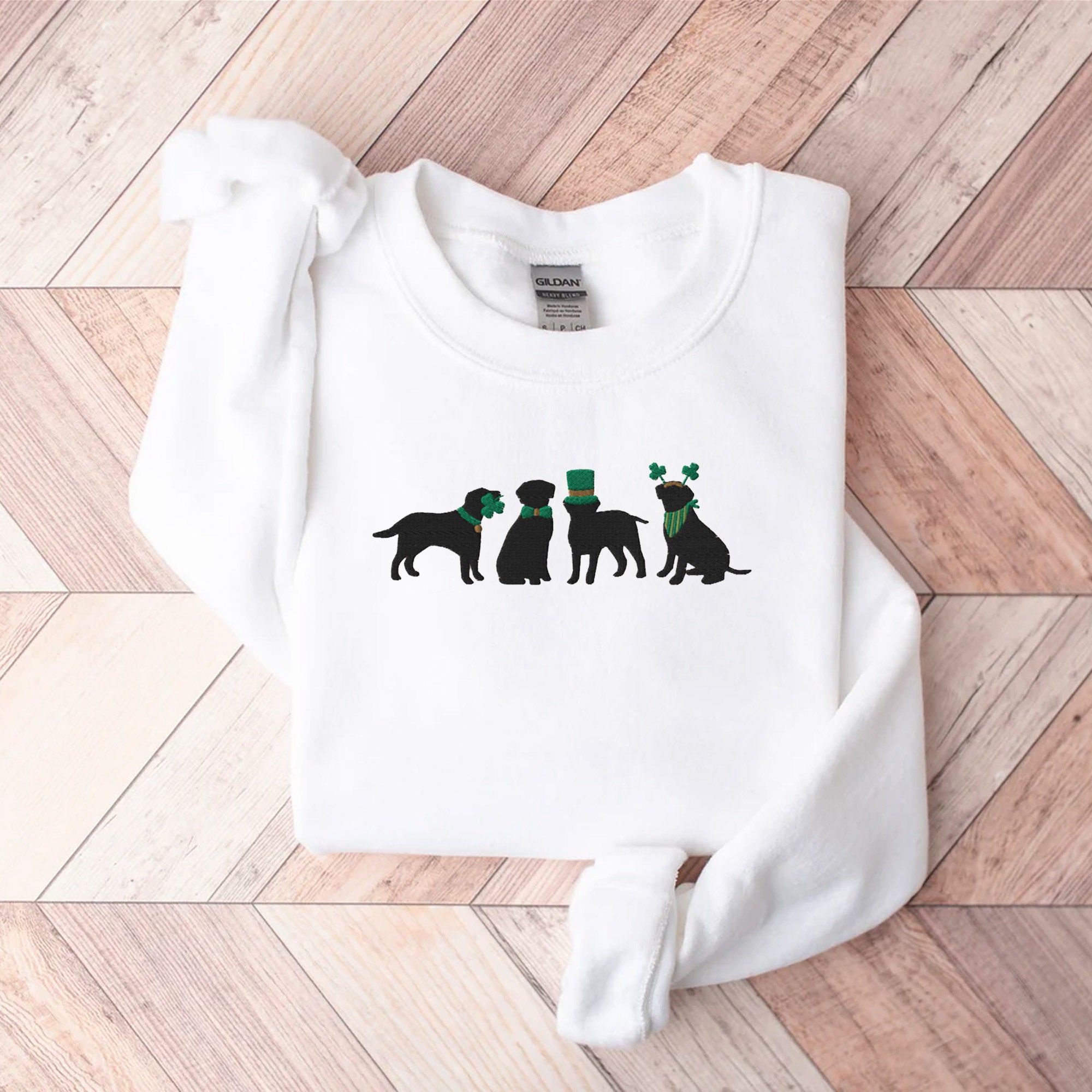 Embroidered Saint Patricks Labrador Sweatshirt St Pattys Sweatshirt Dog Mom Sweatshirt Lab Mom Sweatshirt Dog Mom Gift Dog Lover Shirt image 1