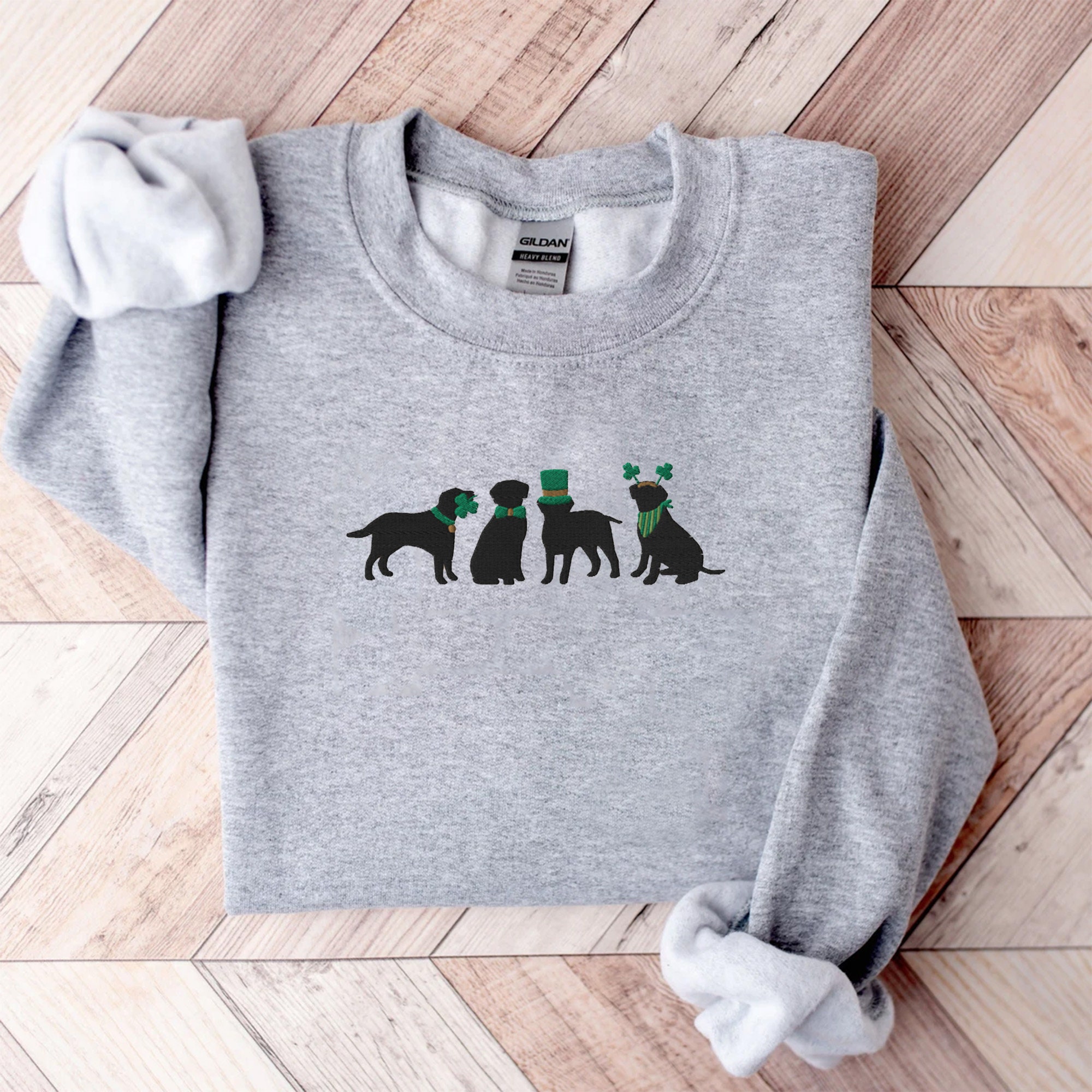 Embroidered Saint Patricks Labrador Sweatshirt St Pattys Sweatshirt Dog Mom Sweatshirt Lab Mom Sweatshirt Dog Mom Gift Dog Lover Shirt image 3