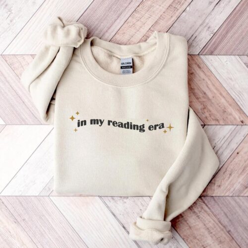 Embroidered In My Reading Era Shirt - Booklover Gift Bookworm Sweatshirt Bookish Sweatshirt Book Club Sweatshirt Book Shirt Booktrovert image 0