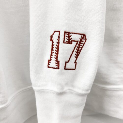 Baseball Numbers Sleeve Embroidery Add-On for Sweatshirt Customization image 0