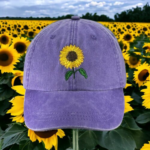 Sunflower Embroidered Baseball Cap - Yellow Flower Gardening Hat Fall Sun Hat Adjustable Fit for Men & Women image 0