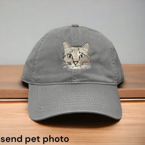 Custom Embroidered Pet Hat - Personalized Baseball Cap with Your Dog's Photo image 0