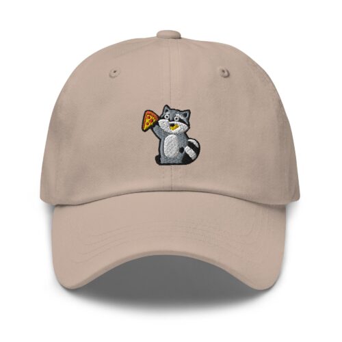 Pizza Raccoon Embroidered Dad Cap -| Trendy Comfortable Baseball Hat Gift image 0