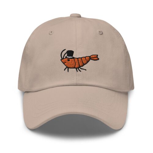 Shrimp with Top Hat Embroidered Dad Cap - Trendy Fit Comfortable Baseball Hat Gift image 0