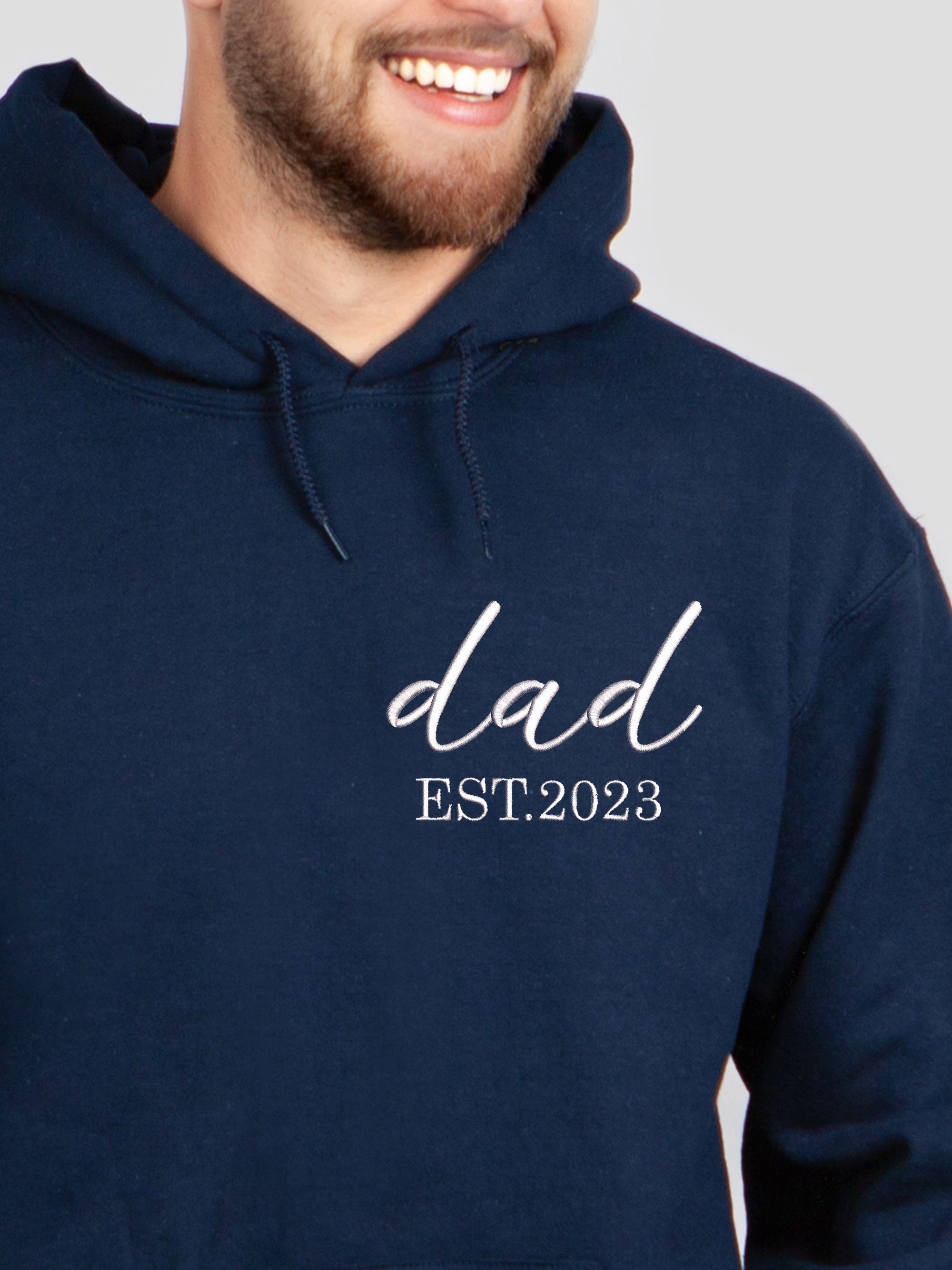 Personalized PAPA Hoodie with Name - Embroidered Dad Est. Year Sweatshirt Dad Announcement Cool Dad Sweatshirt Gift for Best Dad image 3