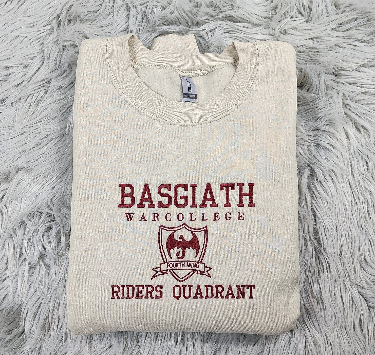 BASGIATH War College Embroidered Crewneck Fourth Wing Dragons and Books Sweater image 4