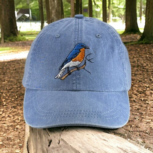 Bluebird Embroidered Baseball Hat - Low Profile Dad Cap Eastern Bluebird Gift for Bird Lovers image 0