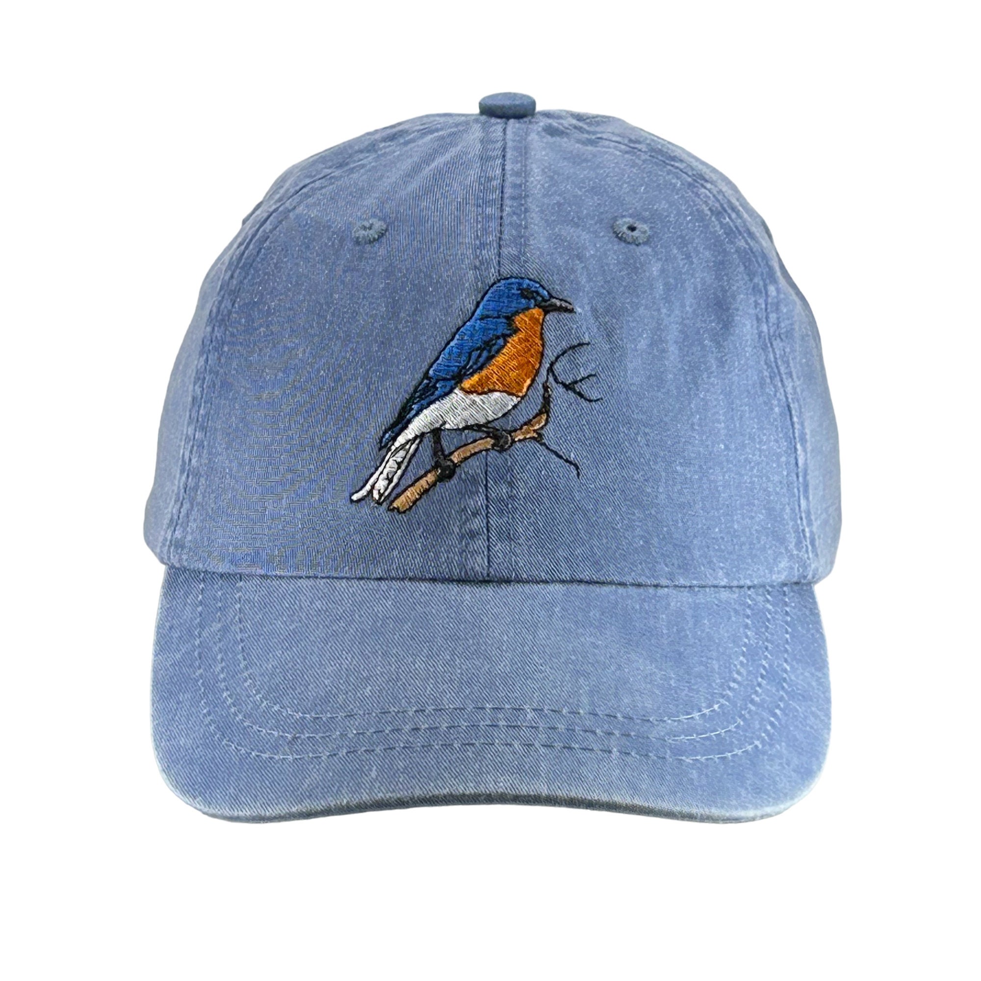 Bluebird Embroidered Baseball Hat - Low Profile Dad Cap Eastern Bluebird Gift for Bird Lovers image 1