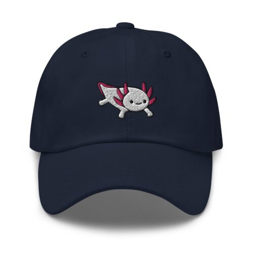 Axolotl Salamander Embroidered Dad Cap - Trendy Fit Comfortable Hat image 1