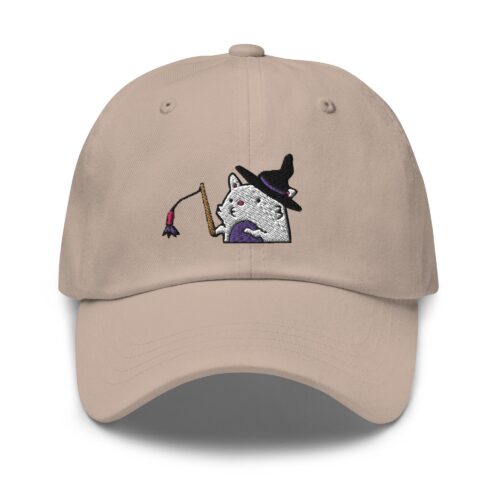 Witch Wizard Cat Embroidered Dad Cap - Trendy Fit Comfortable Baseball Hat Gift image 0